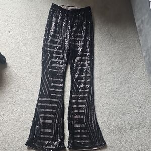 Sequin Black Flare Pants